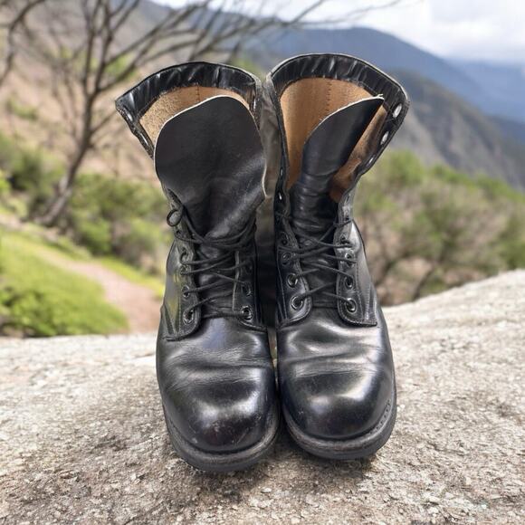 Vintage B.F. Goodrich Black Combat Boot BFG Sz 8 Army Military 70's Grunge Punk - Picture 2 of 13